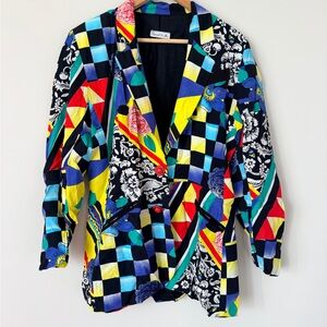 Vintage Multicolor Checkered Blazer